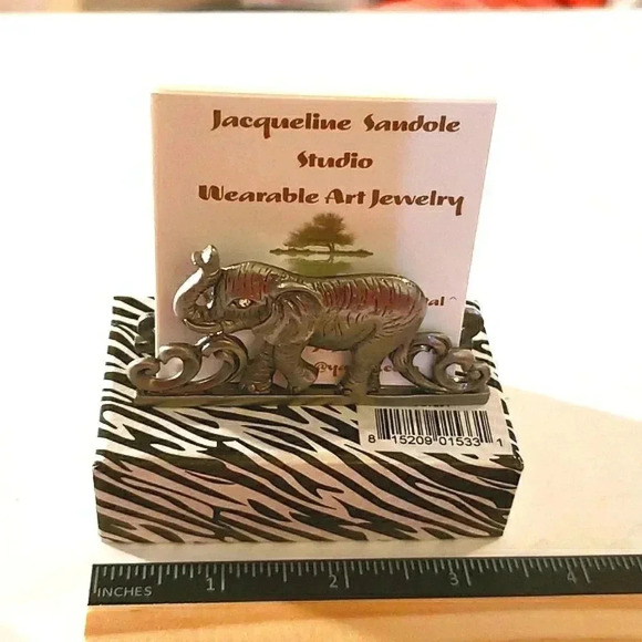 Vintage Pewter Elephant Card Letter Holder - Picture 3 of 6